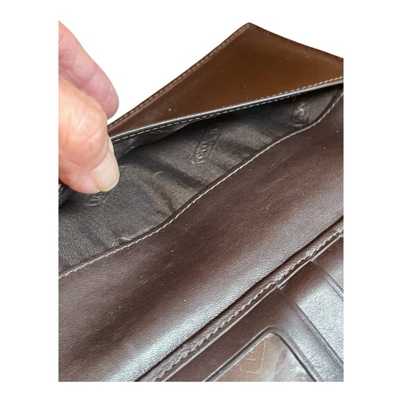VTG Coach Signature C Brown Canvas Leather Buckle Wallet And Checkbook Holder - Picture 12 of 12